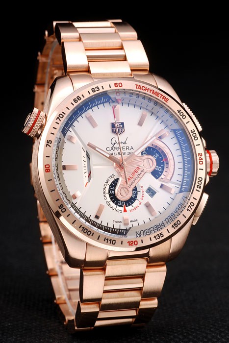 Tag Heuer Carrera Rose Gold Case White Dial - Image 2