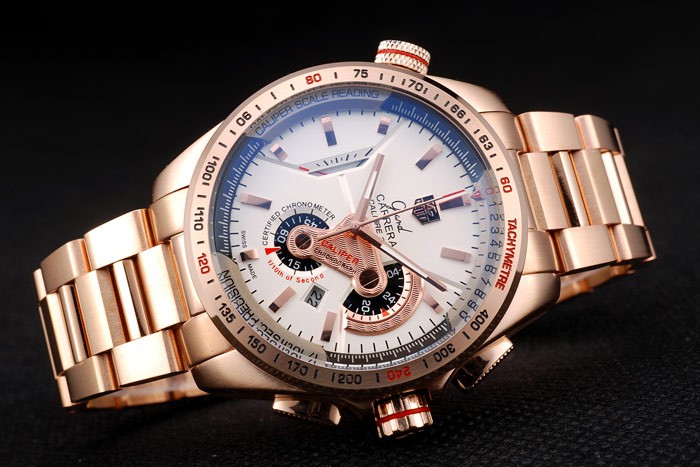 Tag Heuer Carrera Rose Gold Case White Dial - Image 3