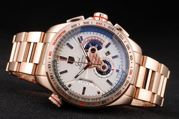 Tag Heuer Carrera Rose Gold Case White Dial - Image 4