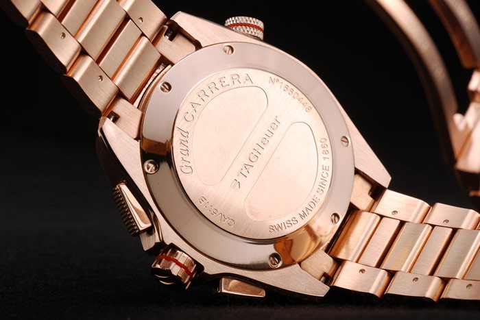 Tag Heuer Carrera Rose Gold Case Black Dial - Image 8