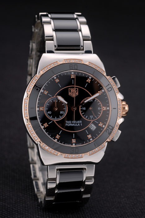 Tag Heuer Carrera Black Ceramic Bezel Stainless Steel Strap 7913 - Image 2