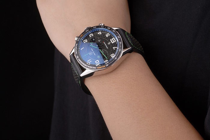 Tag Heuer Carrera McLaren Black Ceramic Bezel Black Perforated Leather Strap 7921 - Image 3