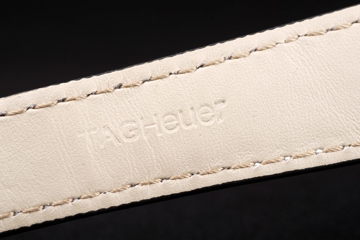 Tag Heuer Swiss Carrera Tachymeter Bezel Black Leather Strap Checkered Brown Dial - Image 9