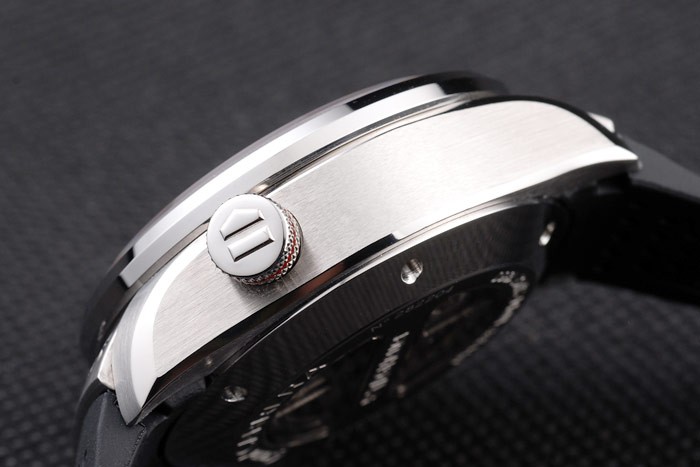 Tag Heuer Swiss Carrera Tachymeter Bezel Perforated Black Rubber Strap White Dial - Image 9