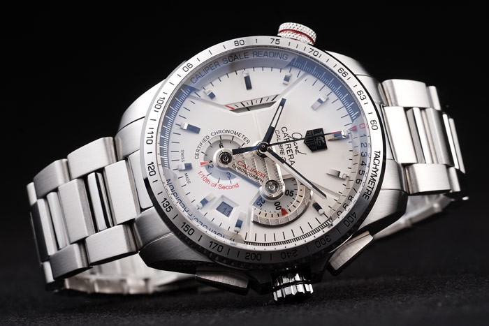 Tag Heuer Swiss Carrera Tachymeter Bezel Stainless Steel White Dial - Image 3