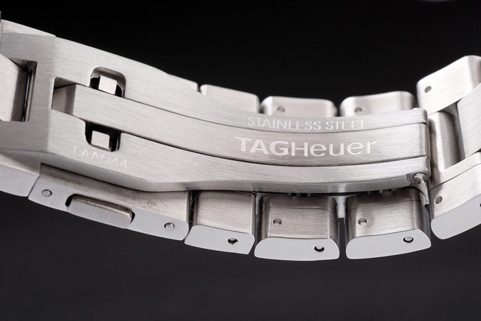 Tag Heuer Swiss Carrera Tachymeter Bezel Stainless Steel Checkered Brown Dial - Image 6