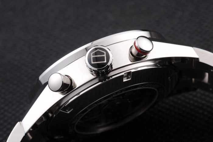 Tag Heuer Swiss Carrera Tachymeter Bezel Stainless Steel Checkered Brown Dial - Image 8