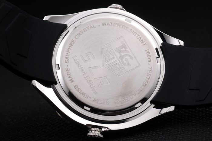 Tag Heuer SLR Tachymeter Bezel Black Dial Black Rubber Strap Tourbillon - Image 6