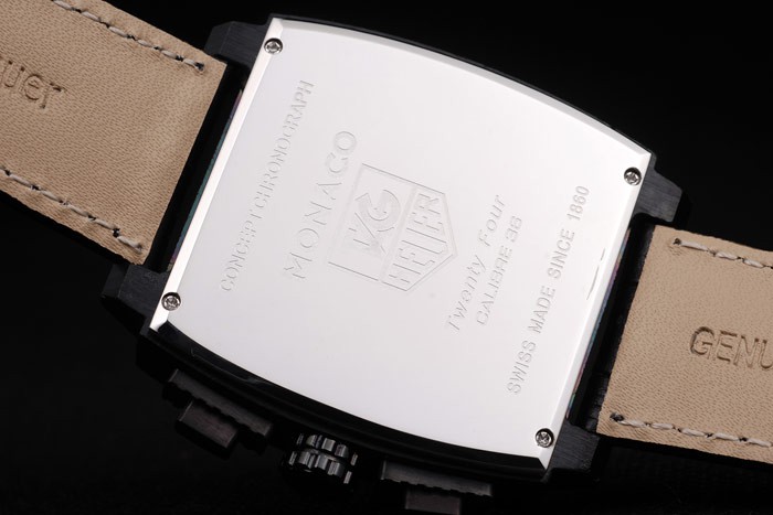 Tag Heuer Monaco Black Ceramic Case Black Dial Black Leather Strap - Image 10