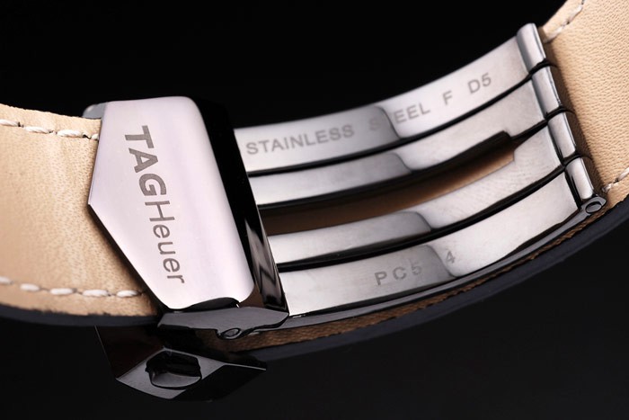 Tag Heuer Monaco Black Ceramic Case Black Dial Black Leather Strap - Image 7