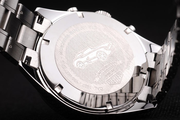 Tag Heuer SLR Polished Stainless Steel Case Black Dial Stainless Steel Strap - Image 6