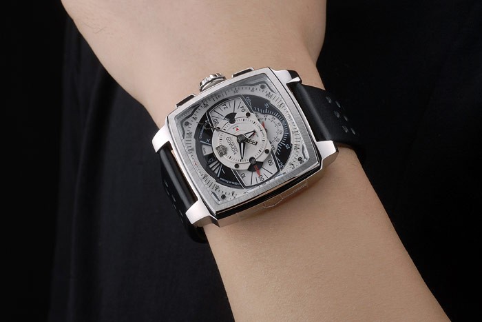 Tag Heuer Monaco Black-Green Perforated Leather Strap White Dial 80306 - Image 2