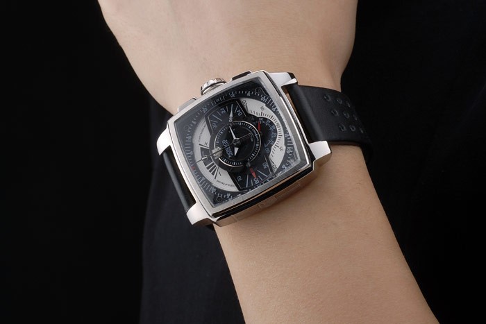 Tag Heuer Monaco Black-Green Perforated Leather Strap Black Dial 80308 - Image 2