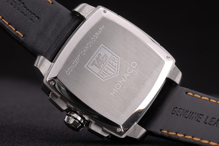 Tag Heuer Monaco Mikrograph Black Leather Strap Black Dial 7923 - Image 12