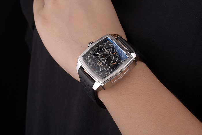 Tag Heuer Monaco Mikrograph Black Leather Strap Black Dial 7923 - Image 4