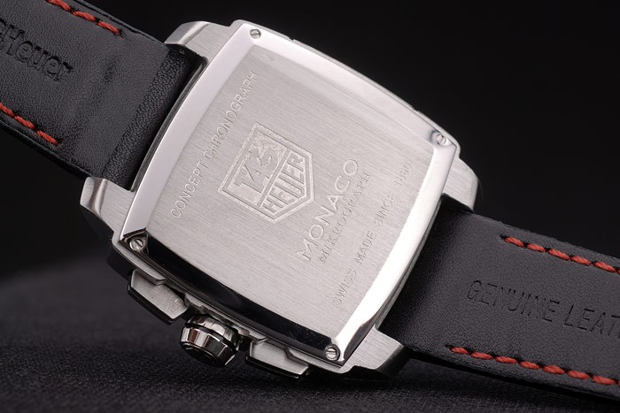 Tag Heuer Monaco Mikrograph Black Leather Strap Black Dial 7924 - Image 12