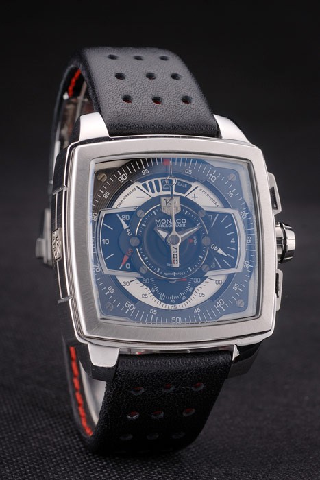 Tag Heuer Monaco Mikrograph Black Leather Strap Black Dial 7924 - Image 5