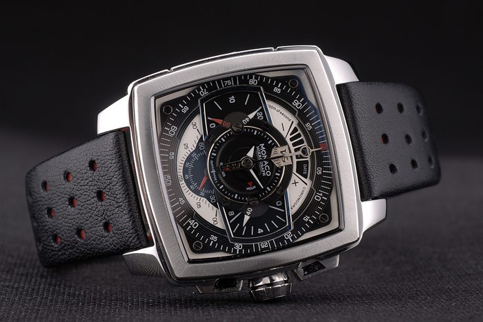 Tag Heuer Monaco Mikrograph Black Leather Strap Black Dial 7924 - Image 6