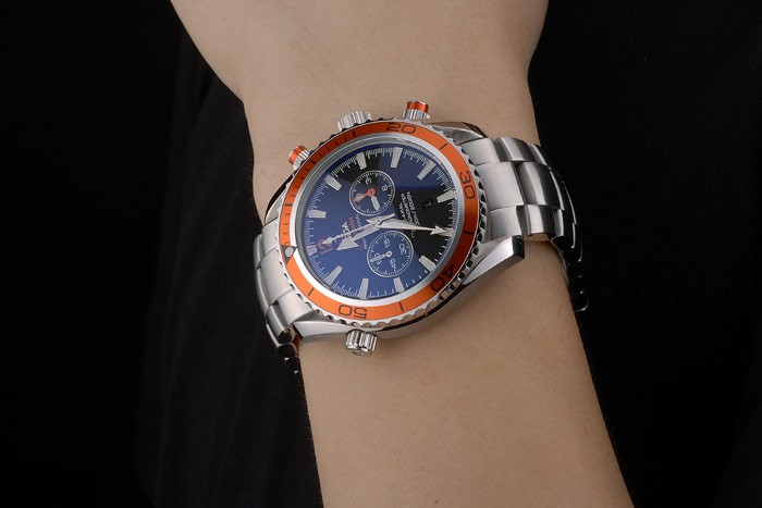 Omega Seamaster Planet Ocean Orange Tachymeter Black Dial Stainless Steel Strap 80241 - Image 2