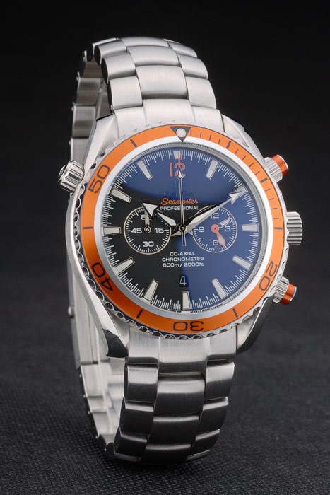 Omega Seamaster Planet Ocean Orange Tachymeter Black Dial Stainless Steel Strap 80241 - Image 3
