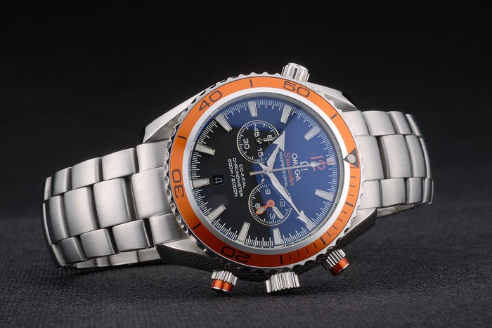 Omega Seamaster Planet Ocean Orange Tachymeter Black Dial Stainless Steel Strap 80241 - Image 4