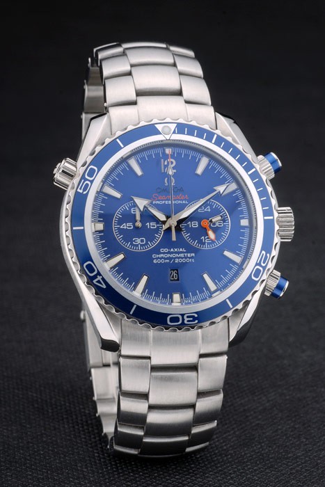Omega Seamaster Planet Ocean Blue Tachymeter Blue Dial Stainless Steel Strap 80239 - Image 2