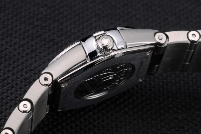 Swiss Lady Omega Constellation Crystal Encrusted Bezel Silver Radial Dial 80291 - Image 8