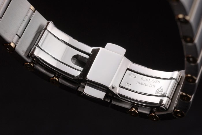 Swiss Lady Omega Constellation Stainless Steel Bracelet Golden Dial 80292 - Image 6