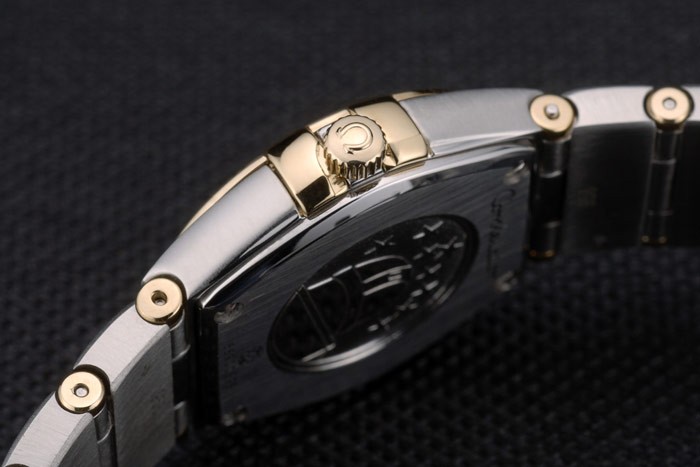 Swiss Lady Omega Constellation Stainless Steel Bracelet Golden Dial 80292 - Image 8