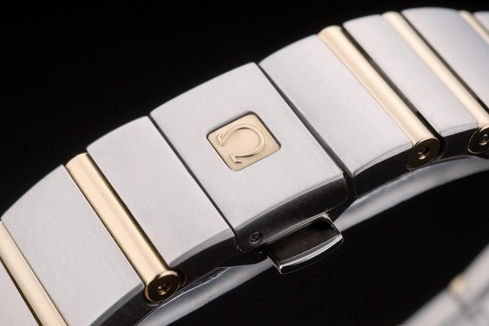 Swiss Lady Omega Constellation Crystal Encrusted Bezel Golden Dial 80293 - Image 5