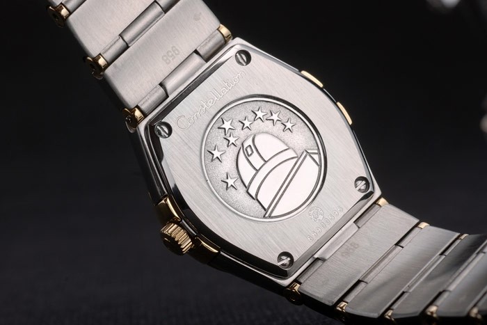 Swiss Lady Omega Constellation Crystal Encrusted Bezel Golden Dial 80293 - Image 7