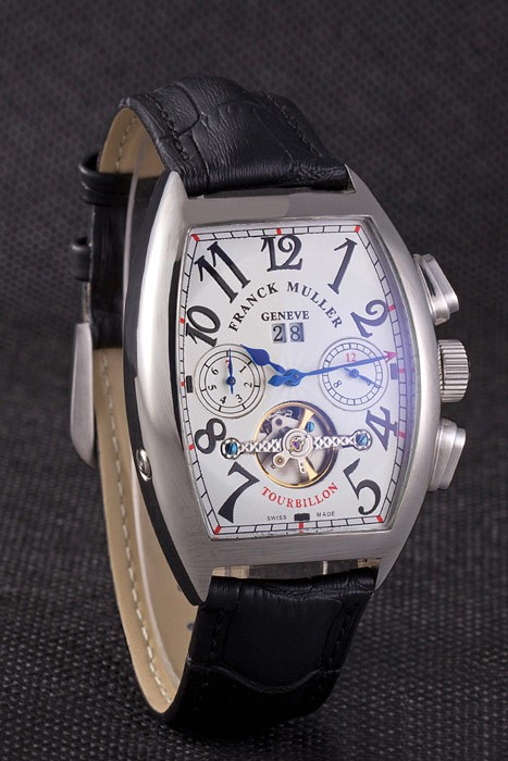 Franck Muller Casablanca Black Croco Leather Strap Tourbillon 80282 - Image 3