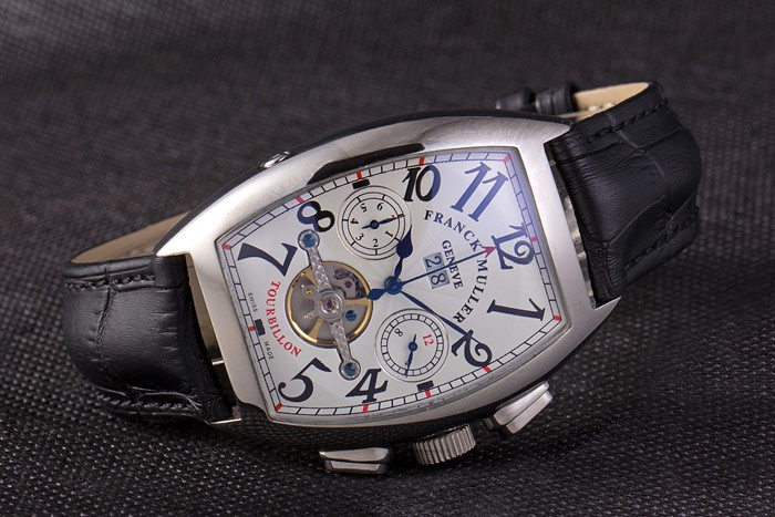 Franck Muller Casablanca Black Croco Leather Strap Tourbillon 80282 - Image 4