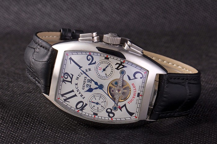 Franck Muller Casablanca Black Croco Leather Strap Tourbillon 80282 - Image 5