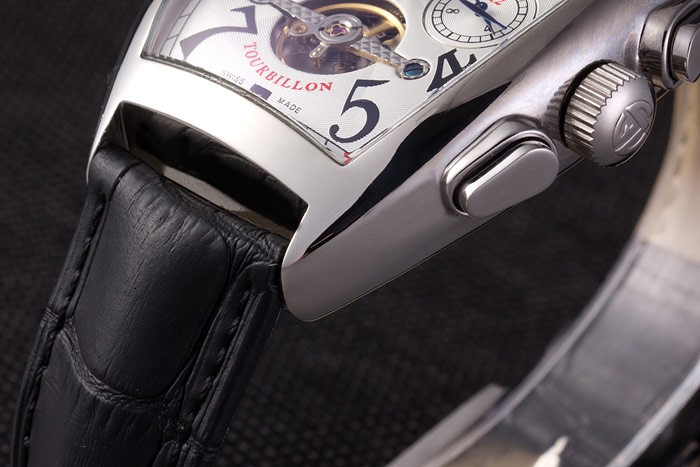 Franck Muller Casablanca Black Croco Leather Strap Tourbillon 80282 - Image 7