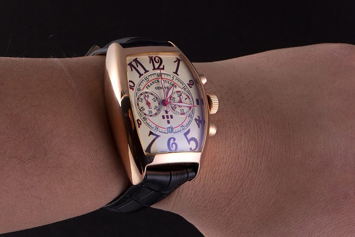 Franck Muller Casablanca Black Croco Leather Strap White Dial 80279 - Image 2