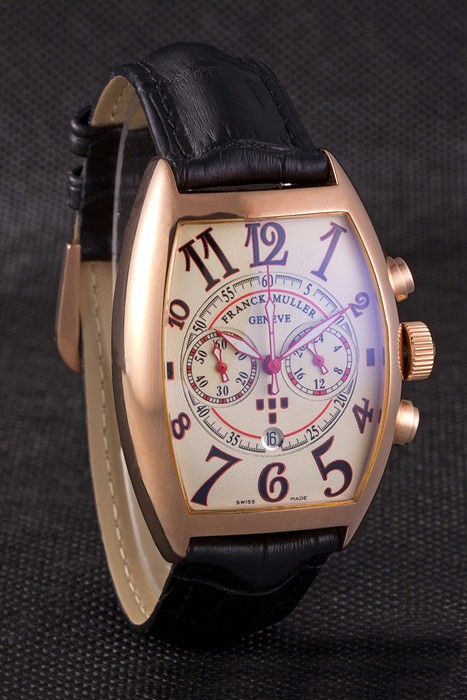 Franck Muller Casablanca Black Croco Leather Strap White Dial 80279 - Image 3