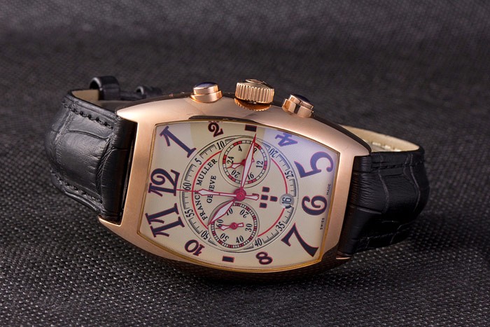 Franck Muller Casablanca Black Croco Leather Strap White Dial 80279 - Image 5