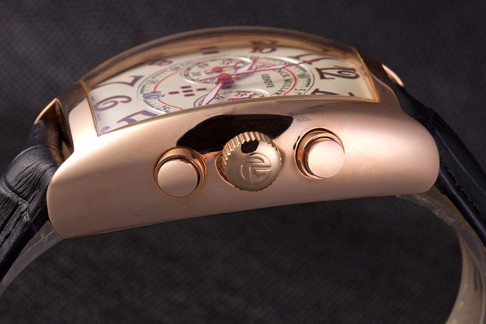 Franck Muller Casablanca Black Croco Leather Strap White Dial 80279 - Image 6