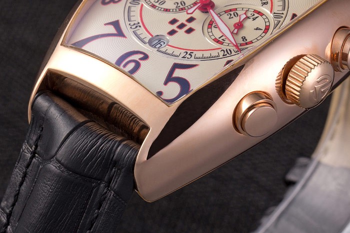 Franck Muller Casablanca Black Croco Leather Strap White Dial 80279 - Image 7