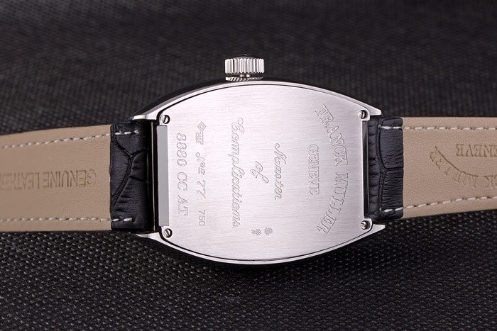Franck Muller Casablanca Black Croco Leather Strap White Dial 80280 - Image 10