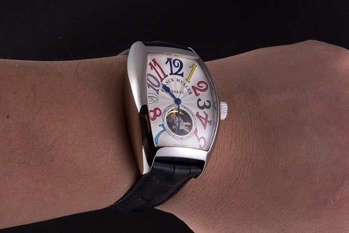 Franck Muller Casablanca Black Croco Leather Strap White Dial 80280 - Image 2