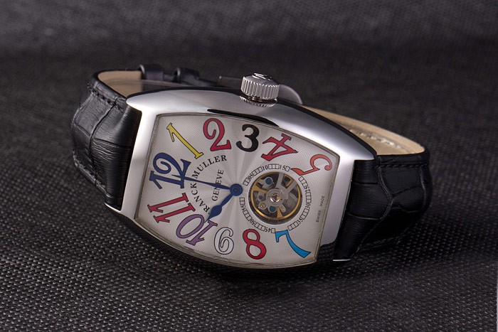 Franck Muller Casablanca Black Croco Leather Strap White Dial 80280 - Image 5