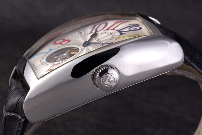 Franck Muller Casablanca Black Croco Leather Strap White Dial 80280 - Image 6