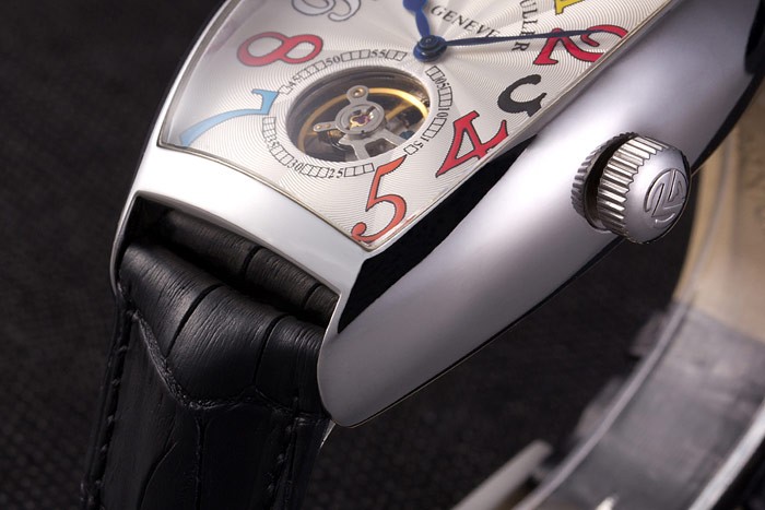 Franck Muller Casablanca Black Croco Leather Strap White Dial 80280 - Image 7