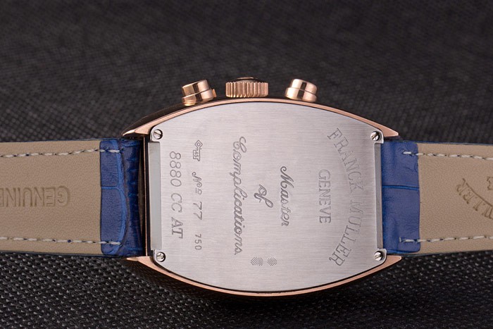 Franck Muller Casablanca Blue Croco Leather Strap Blue Dial 80278 - Image 10