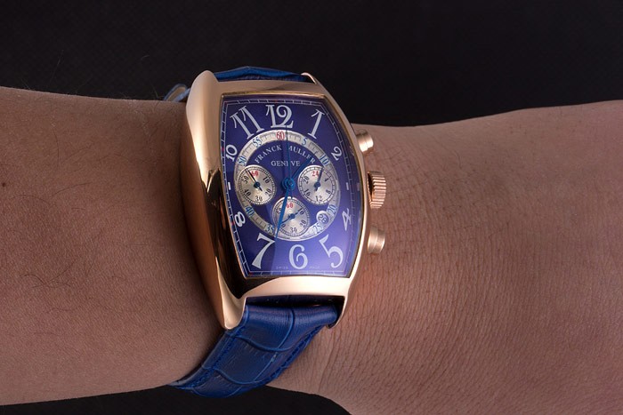 Franck Muller Casablanca Blue Croco Leather Strap Blue Dial 80278 - Image 2