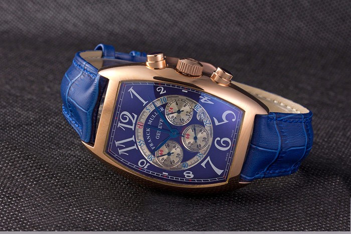 Franck Muller Casablanca Blue Croco Leather Strap Blue Dial 80278 - Image 5