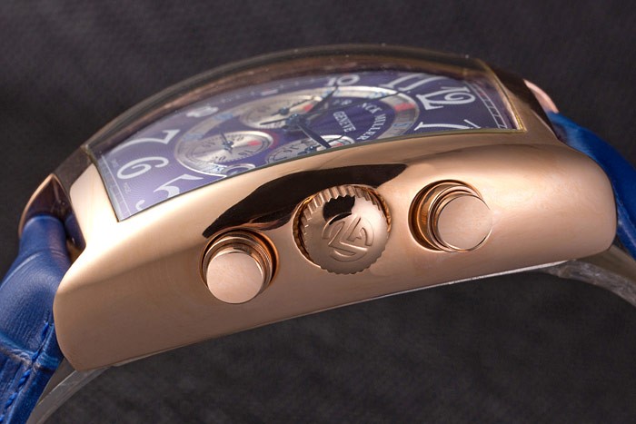 Franck Muller Casablanca Blue Croco Leather Strap Blue Dial 80278 - Image 6