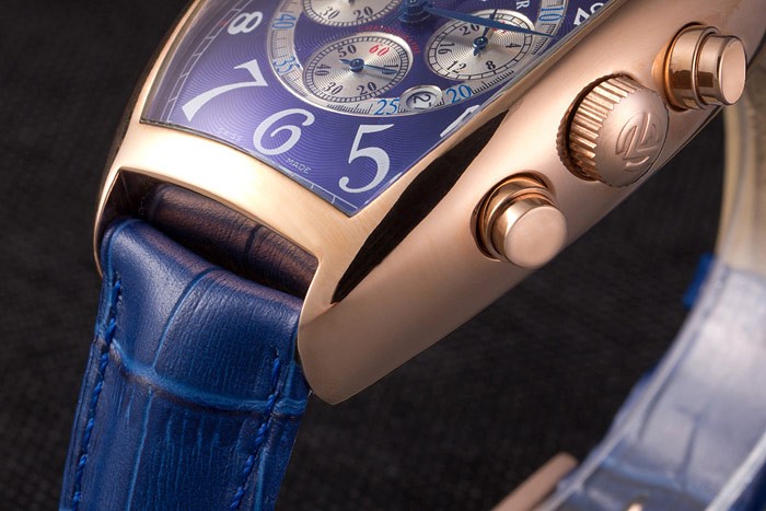 Franck Muller Casablanca Blue Croco Leather Strap Blue Dial 80278 - Image 7